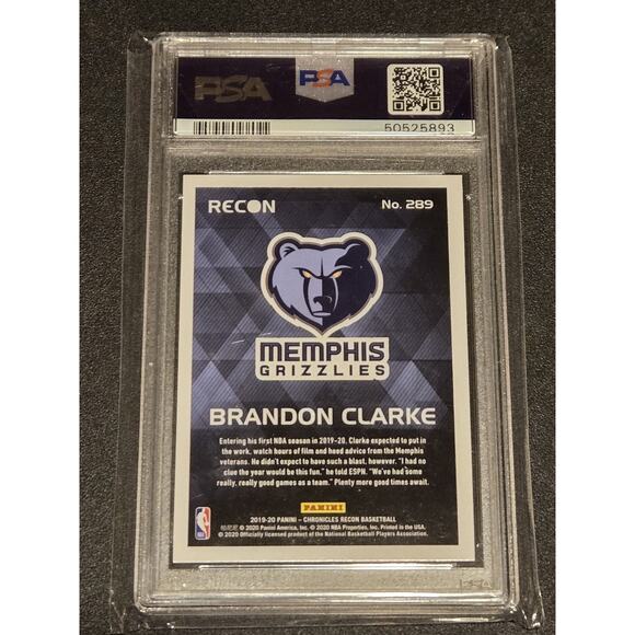 2019 Panini Chronicles #289 Brandon Clarke PSA 9 - Picture 2 of 2
